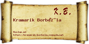 Kramarik Borbála névjegykártya